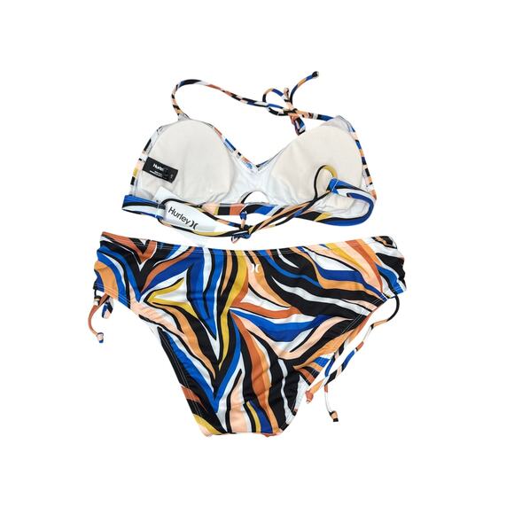 NWT Hurley Sand Dunes Multi Color 2 Piece Bikini Swimsuit Women’s Size Large - Picture 3 of 7